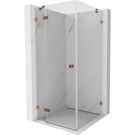 Mexen Lunar Hinged Shower Enclosure Left 70 x 70 cm, Transparent, Rose Gold - 834-070-070-60-00-L