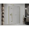 Mexen Roma Hinged Shower Enclosure 120 x 80 cm, Transparent, Gold + Flat Tray - 854-120-080-50-00-4010