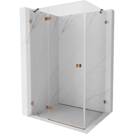 Mexen Lunar hinged shower cabin left 80 x 70 cm, transparent, rose gold - 834-080-070-60-00-L