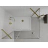 Mexen Roma Hinged Shower Enclosure 120 x 80 cm, Transparent, Gold + Flat Tray - 854-120-080-50-00-4010