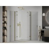 Mexen Roma Duo Swing Shower Cabin 100 x 100 cm, Transparent, Gold - 854-100-100-50-00-02
