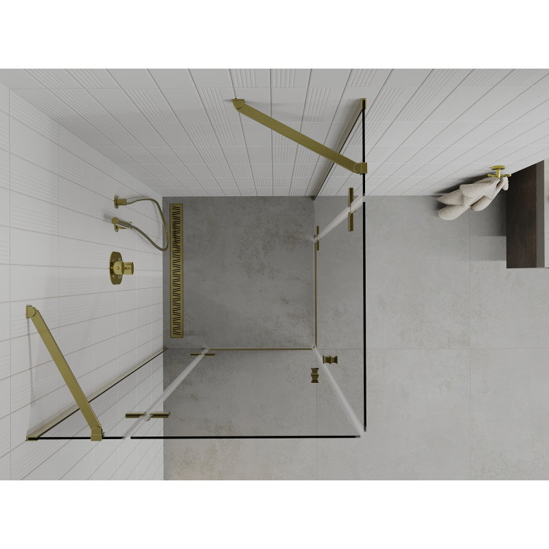 Mexen Roma Duo Swing Shower Cabin 100 x 100 cm, Transparent, Gold - 854-100-100-50-00-02