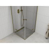 Mexen Roma Duo Swing Shower Cabin 100 x 100 cm, Transparent, Gold - 854-100-100-50-00-02