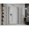Mexen Roma Duo Hinged Shower Enclosure 70 x 70 cm, Transparent, Black - 854-070-070-70-00-02