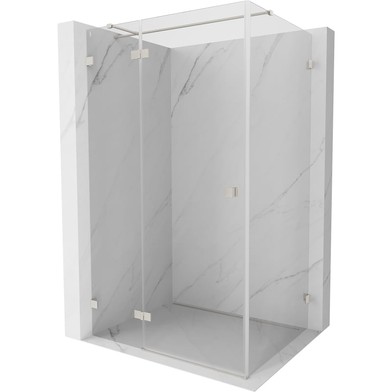 Mexen Lunar T shower cabin swing left 130 x 80 cm, transparent, brushed nickel - 834T-130-080-97-00-L