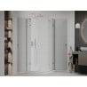 Mexen Roma Duo hinged shower enclosure 80 x 80 cm, transparent, chrome + Flat tray - 854-080-080-01-02-4010