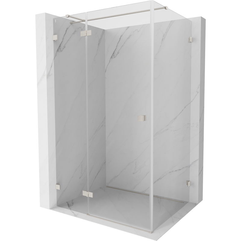 Mexen Lunar T shower cabin swing left 130 x 90 cm, transparent, brushed nickel - 834T-130-090-97-00-L