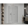 Mexen Roma Duo swing shower cabin 80 x 80 cm, transparent, chrome + Flat tray - 854-080-080-01-02-4010