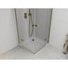 Mexen Roma Duo hinged shower cabin 70 x 70 cm, transparent, gold + Flat shower tray - 854-070-070-50-02-4010G