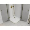 Mexen Roma Duo swing shower cabin 80 x 80 cm, transparent, gold + Flat shower tray - 854-080-080-50-02-4010G