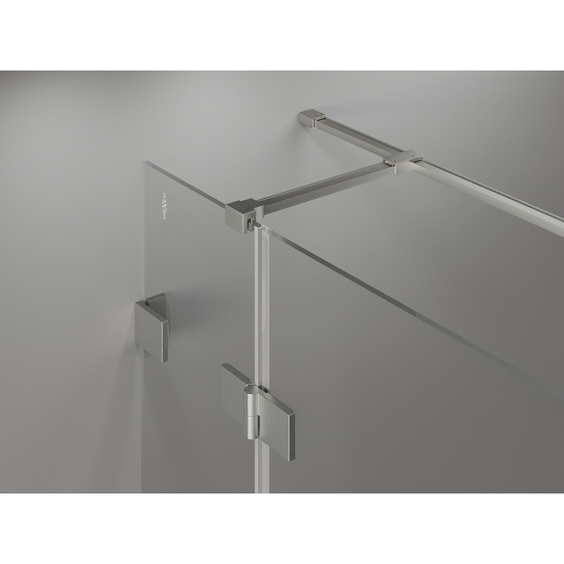 Mexen Lunar T left-hinged shower cabin 130 x 120 cm, transparent, brushed nickel - 834T-130-120-97-00-L