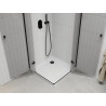 Mexen Roma Duo 80 x 80 cm Swing Shower Cabin, Transparent, Black + Flat Shower Tray - 854-080-080-70-02-4010B