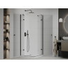 Mexen Roma Duo Hinged Shower Cabin 100 x 100 cm, Transparent, Black + Flat Tray - 854-100-100-70-02-4010B