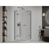 Mexen Roma Duo 100 x 100 cm Hinged Shower Enclosure, Transparent, Black + Flat Tray - 854-100-100-70-02-4010B