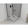 Mexen Roma Duo 100 x 100 cm Hinged Shower Enclosure, Transparent, Black + Flat Tray - 854-100-100-70-02-4010B