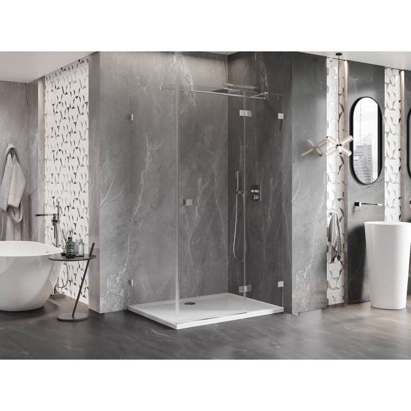 Mexen Lunar T right-hinged shower cabin 135 x 110 cm, transparent, chrome - 834T-135-110-01-00-P