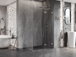 Mexen Lunar T shower enclosure, right hinged 125 x 120 cm, transparent, chrome - 834T-125-120-01-00-P