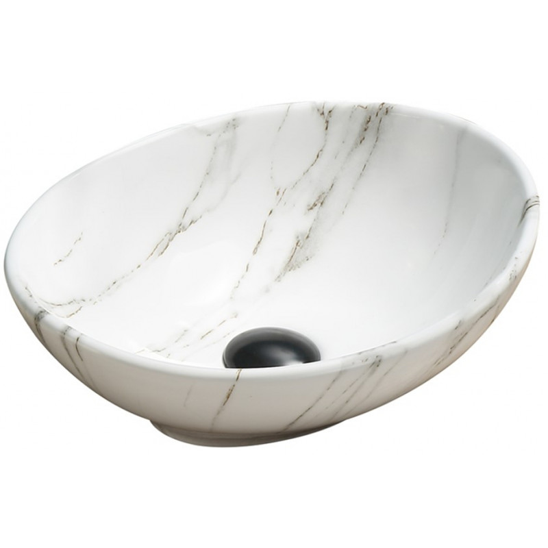 Mexen Elza above-counter sink 40 x 33 cm, white stone - 21014091