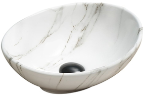 Mexen Elza above-counter sink 40 x 33 cm, white stone - 21014091