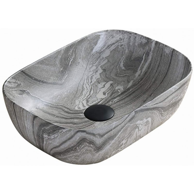 Mexen Rita above-counter washbasin 45 x 32 cm, gray stone - 21084593