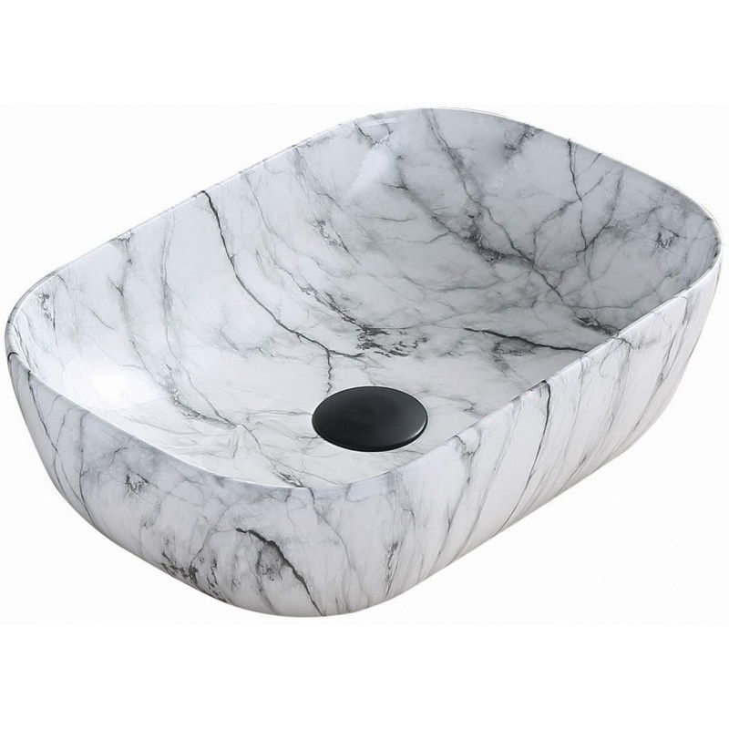 Mexen Rita countertop washbasin 45 x 32 cm, White stone - 21084591