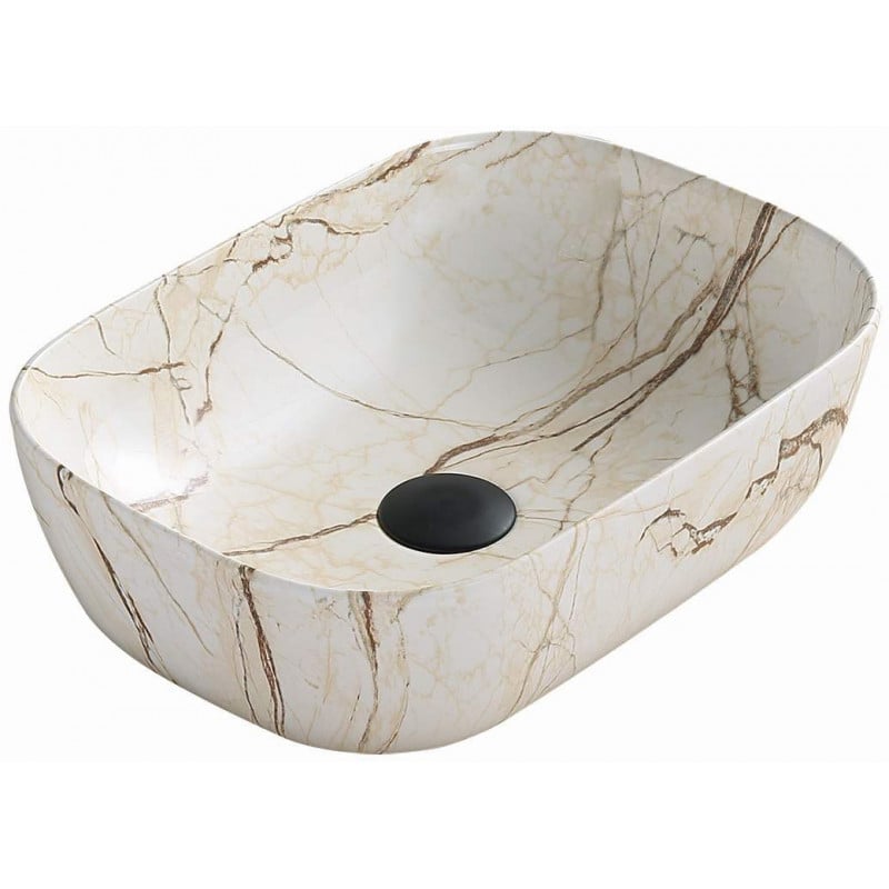 Mexen Rita countertop washbasin 45 x 32 cm, Beige stone - 21084592