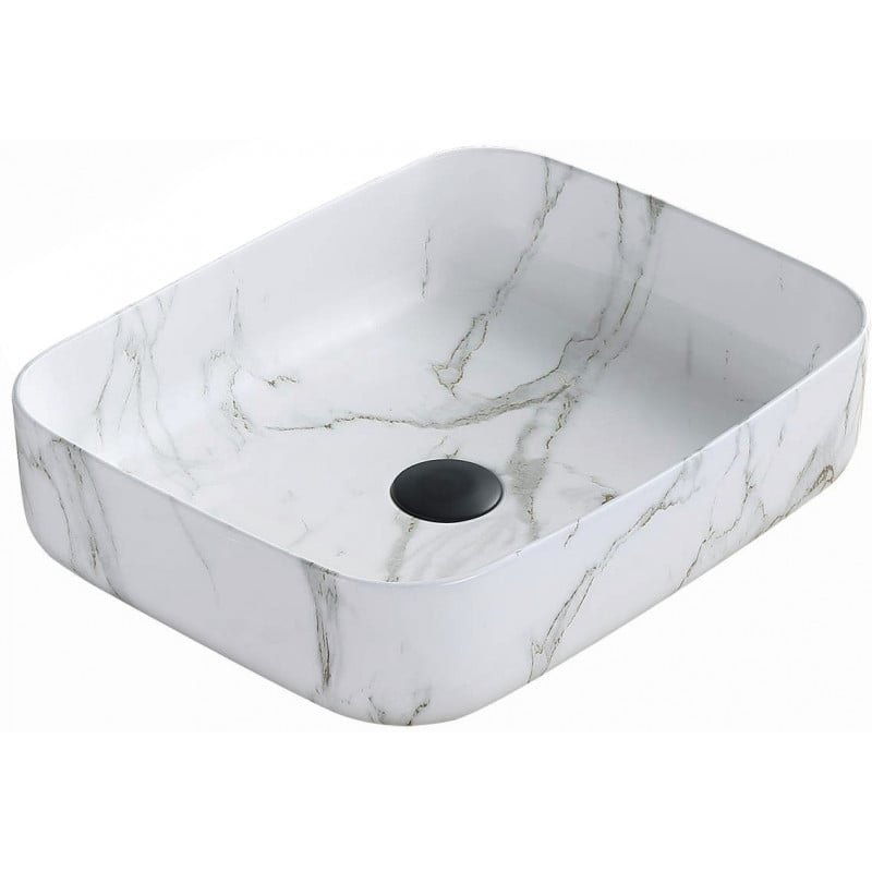Mexen Carla countertop washbasin 50 x 39 cm, White stone - 21555092