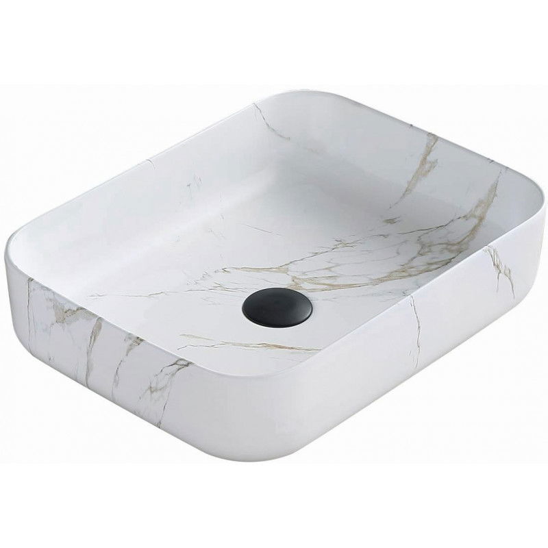 Mexen Carla countertop washbasin 50 x 39 cm, White stone - 21555091
