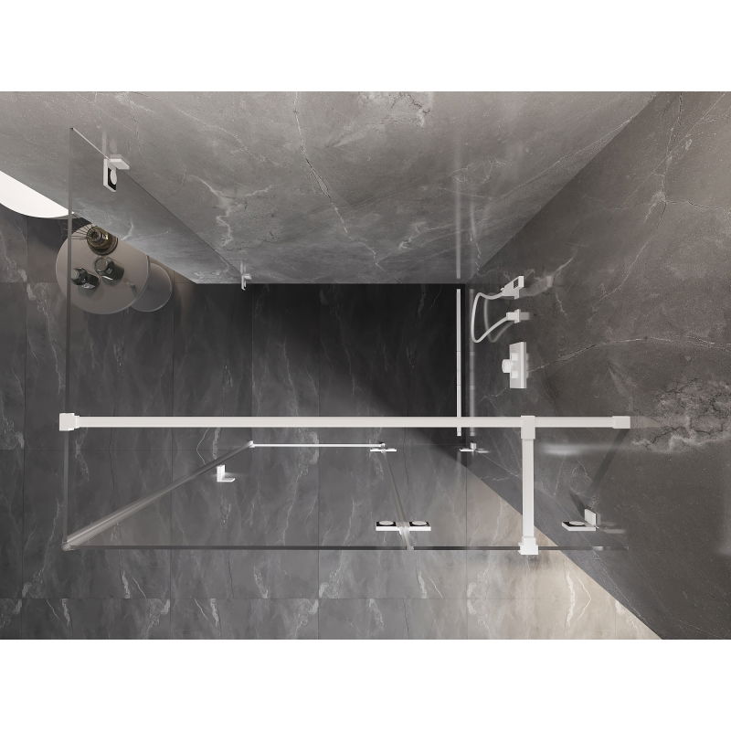 Mexen Lunar T Right Swing Shower Enclosure 120 x 70 cm, Transparent, White - 834T-120-070-20-00-P