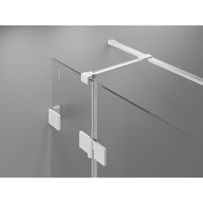 Mexen Lunar T right-hinged shower cabin 120 x 80 cm, transparent, white - 834T-120-080-20-00-P