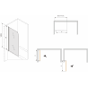 Mexen Vega rectangular bathtub 170 x 70 cm with casing and 1-panel screen 80 cm, black fix pattern - 550117070X9308007077