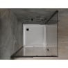 Mexen Omega sliding shower enclosure 100 x 100 cm, transparent, black + Flat shower tray, white - 825-100-100-70-00-4010B