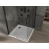 Mexen Omega sliding shower enclosure 100 x 100 cm, transparent, black + Flat shower tray, white - 825-100-100-70-00-4010B