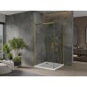 Mexen Omega sliding shower enclosure 100 x 100 cm, transparent, gold + Flat tray - 825-100-100-50-00-4010