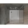 Mexen Omega Sliding Shower Enclosure 100 x 100 cm, Transparent, Chrome + Flat Shower Tray - 825-100-100-01-00-4010