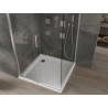 Mexen Omega sliding shower cabin 100 x 100 cm, transparent, chrome + Flat shower tray - 825-100-100-01-00-4010