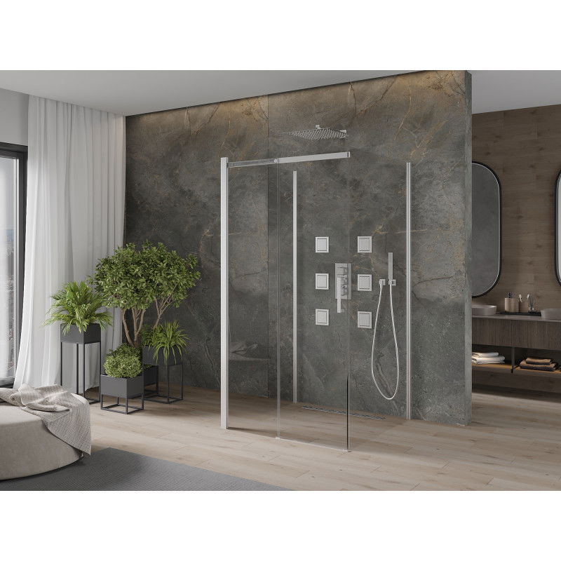 Mexen Omega-3S 3-sided sliding shower cabin 100 x 100 cm, transparent, chrome - 825-100-100-01-00-3S
