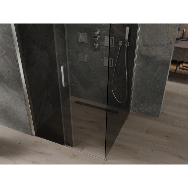 Mexen Omega sliding shower cabin 100 x 100 cm, graphite, chrome - 825-100-100-01-40