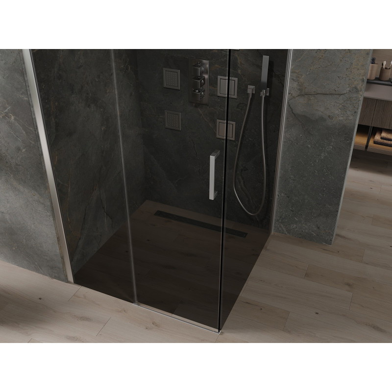 Mexen Omega sliding shower cabin 100 x 100 cm, graphite, chrome - 825-100-100-01-40