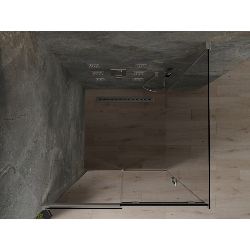 Mexen Omega sliding shower cabin 100 x 100 cm, graphite, chrome - 825-100-100-01-40
