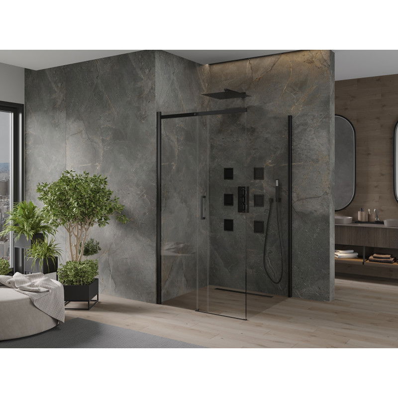 Mexen Omega sliding shower cabin 100 x 100 cm, transparent, black - 825-100-100-70-00