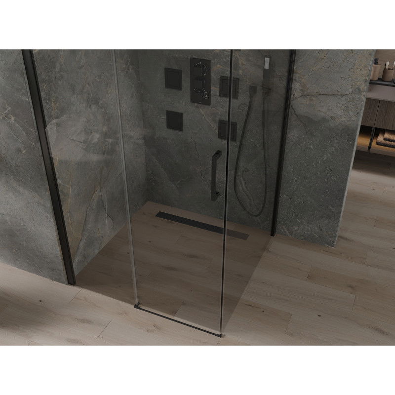 Mexen Omega sliding shower cabin 100 x 100 cm, transparent, black - 825-100-100-70-00