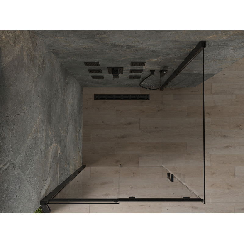 Mexen Omega sliding shower cabin 100 x 100 cm, transparent, black - 825-100-100-70-00