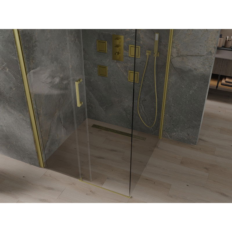 Mexen Omega sliding shower cabin 100 x 100 cm, transparent, gold - 825-100-100-50-00
