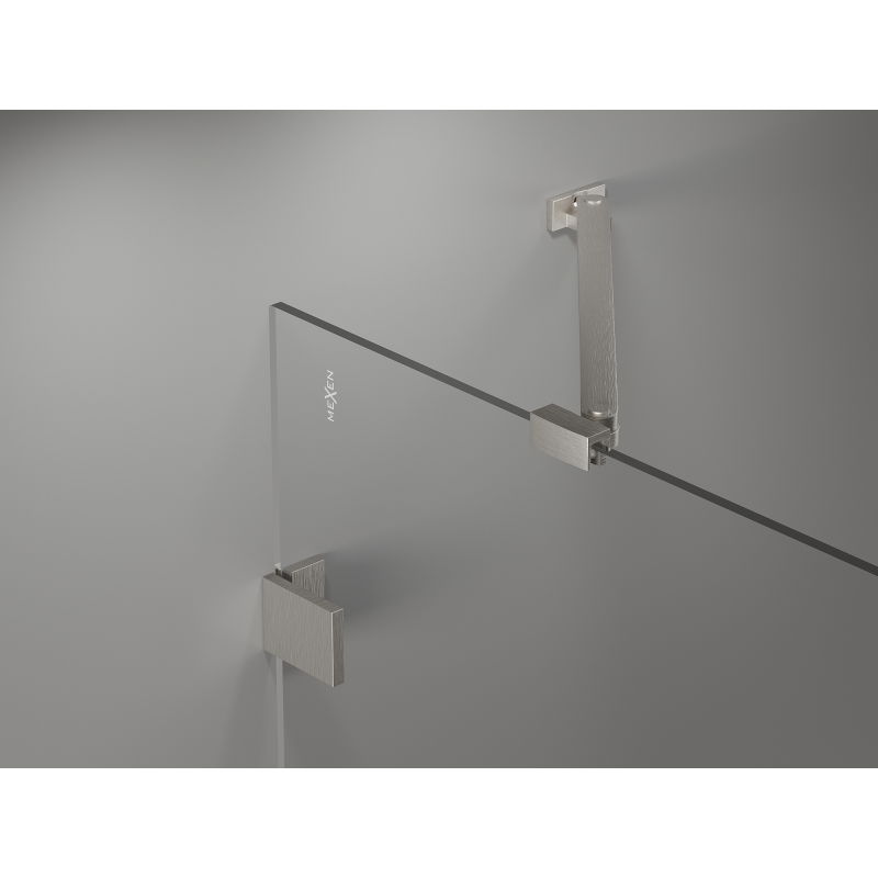 Mexen Lunar-B left-hinged shower enclosure 95 x 80 cm, transparent, brushed nickel - 832-095-080-97-00-L