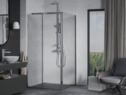Mexen Apia extendable shower cubicle 90 x 90 cm, Transparent, Chrome - 840-090-090-01-00