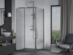 Mexen Apia sliding shower cabin 90 x 90 cm, transparent, chrome - 840-090-090-01-00