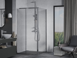 Mexen Apia sliding shower enclosure 90 x 90 cm, transparent, chrome - 840-090-090-01-00