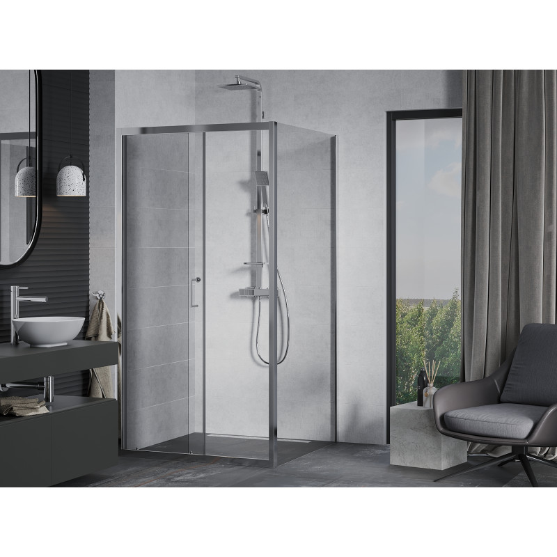 Mexen Apia sliding shower cabin 90 x 90 cm, transparent, chrome - 840-090-090-01-00