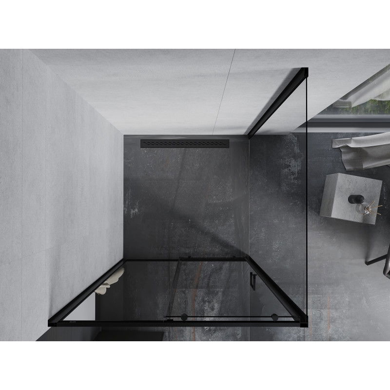 Mexen Apia sliding shower cabin 90 x 90 cm, transparent, black - 840-090-090-70-00
